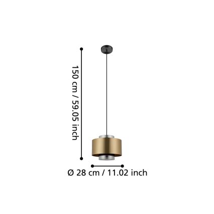 Eglo - Żyrandol na lince 1xE27/40W/230V złoty
