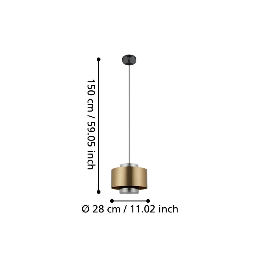 Eglo - Żyrandol na lince 1xE27/40W/230V złoty