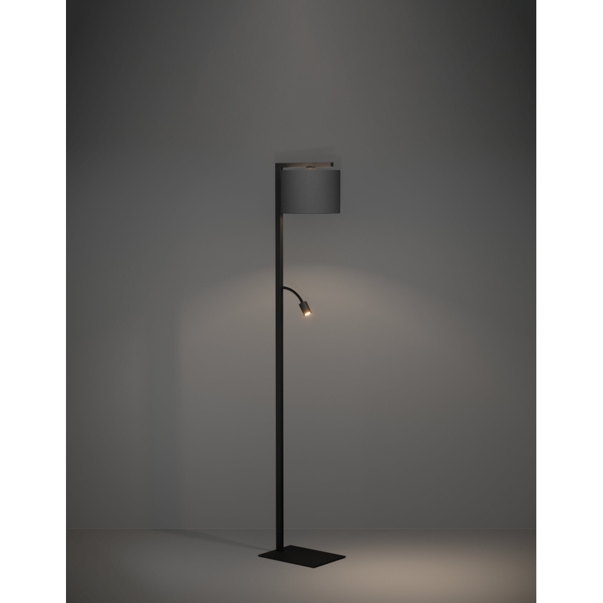Eglo - LED Lampa podłogowa 1xE27/40W/230V + LED/3,8W 3000K czarna