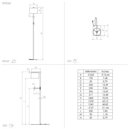 Eglo - LED Lampa podłogowa 1xE27/40W/230V + LED/3,8W 3000K czarna