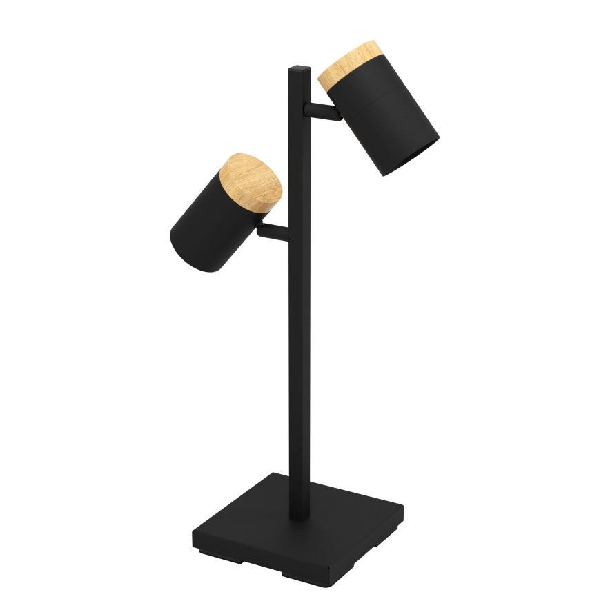 Eglo - LED Lampa stołowa 2xGU10/4,5W/230V 3000K czarna/brązowa