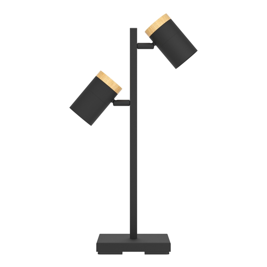 Eglo - LED Lampa stołowa 2xGU10/4,5W/230V 3000K czarna/brązowa