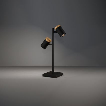 Eglo - LED Lampa stołowa 2xGU10/4,5W/230V 3000K czarna/brązowa