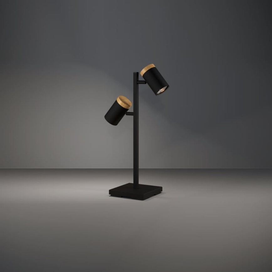 Eglo - LED Lampa stołowa 2xGU10/4,5W/230V 3000K czarna/brązowa