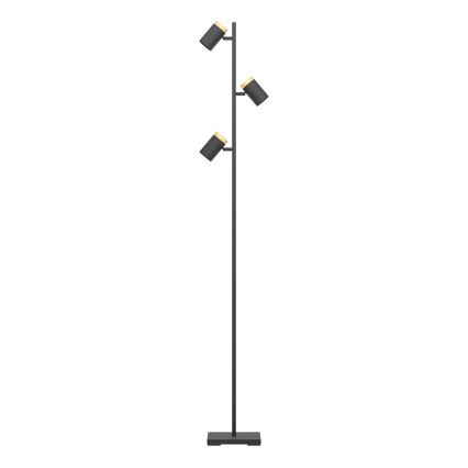 Eglo - LED Lampa podłogowa 3xGU10/4,5W/230V 3000K czarna/brązowa