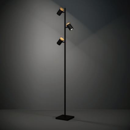 Eglo - LED Lampa podłogowa 3xGU10/4,5W/230V 3000K czarna/brązowa