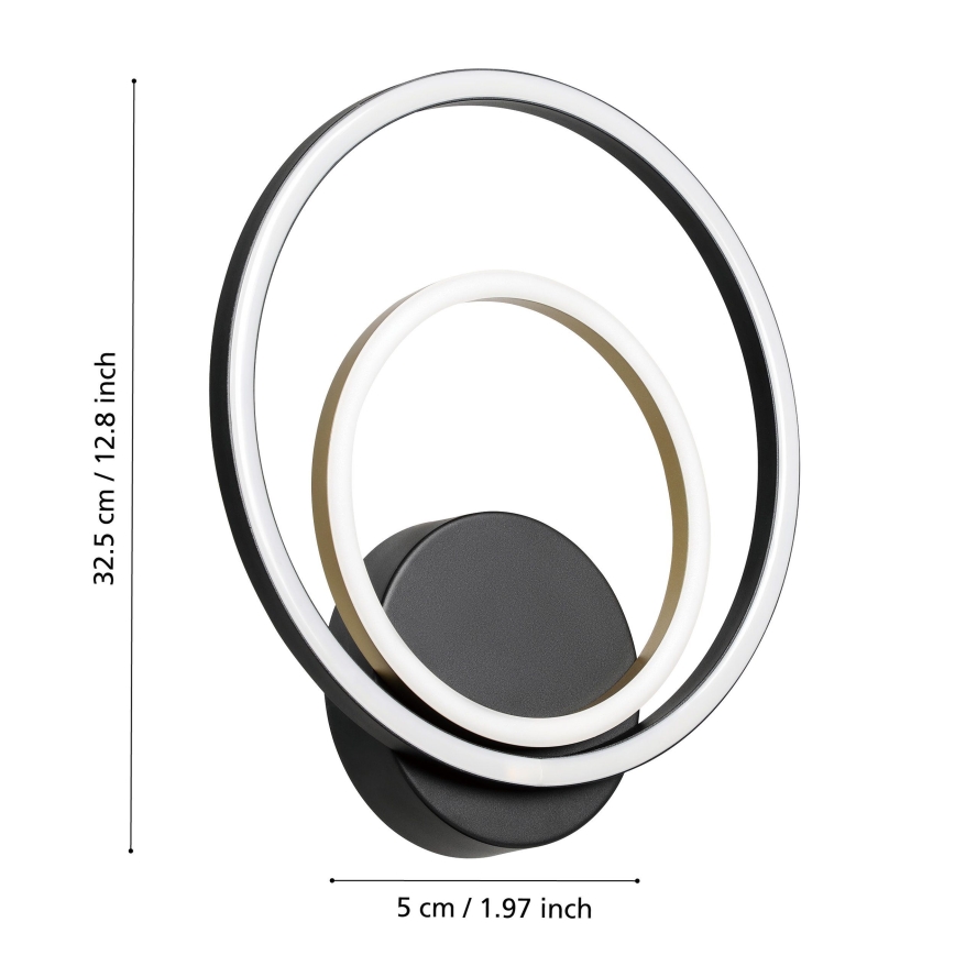 Eglo - LED Kinkiet LED/12W/230V 3000K + 4xLED/2,1W 3000K czarny