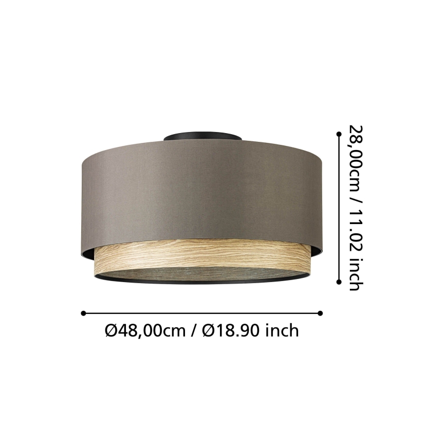 Eglo - Lampa sufitowa 1xE27/40W/230V brązowa
