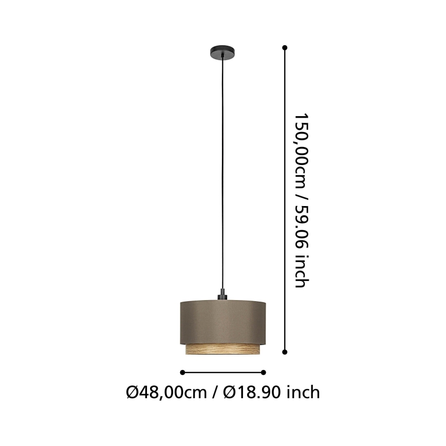 Eglo - Żyrandol na lince 1xE27/40W/230V brązowy
