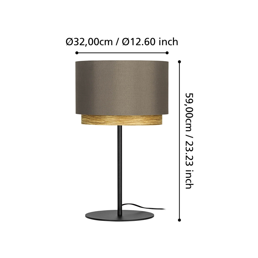 Eglo - Lampa stołowa 1xE27/40W/230V brązowa