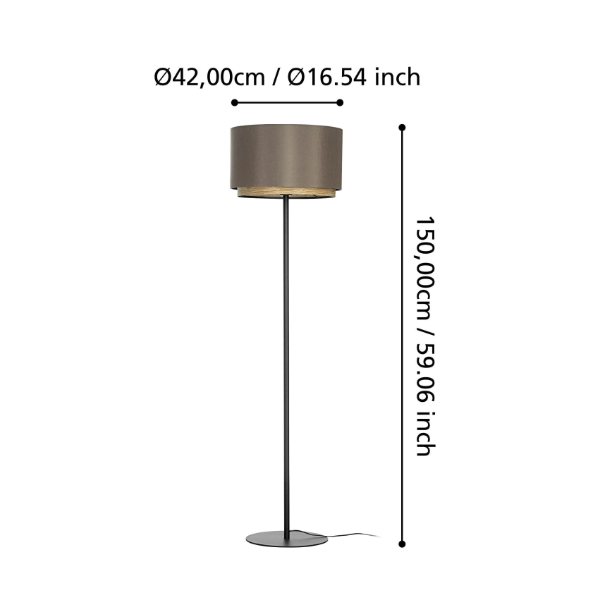 Eglo - Lampa podłogowa 1xE27/40W/230V brązowa