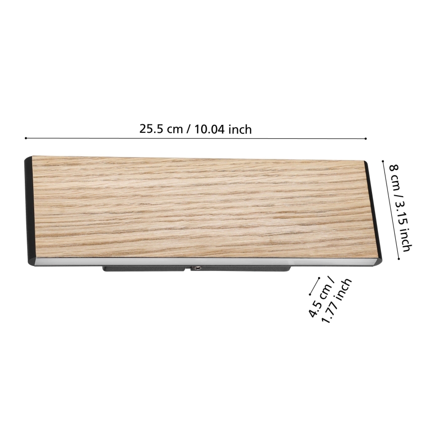 Eglo - LED Kinkiet 2xLED/4,2W/230V 3000K dąb