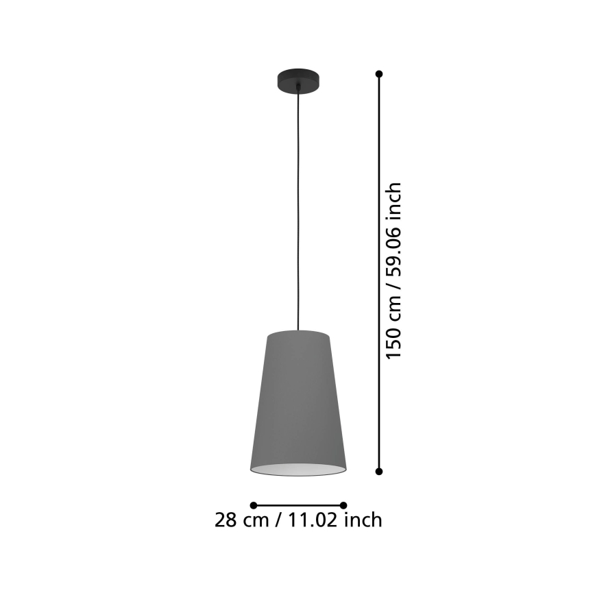 Eglo - Żyrandol na lince 1xE27/40W/230V szary