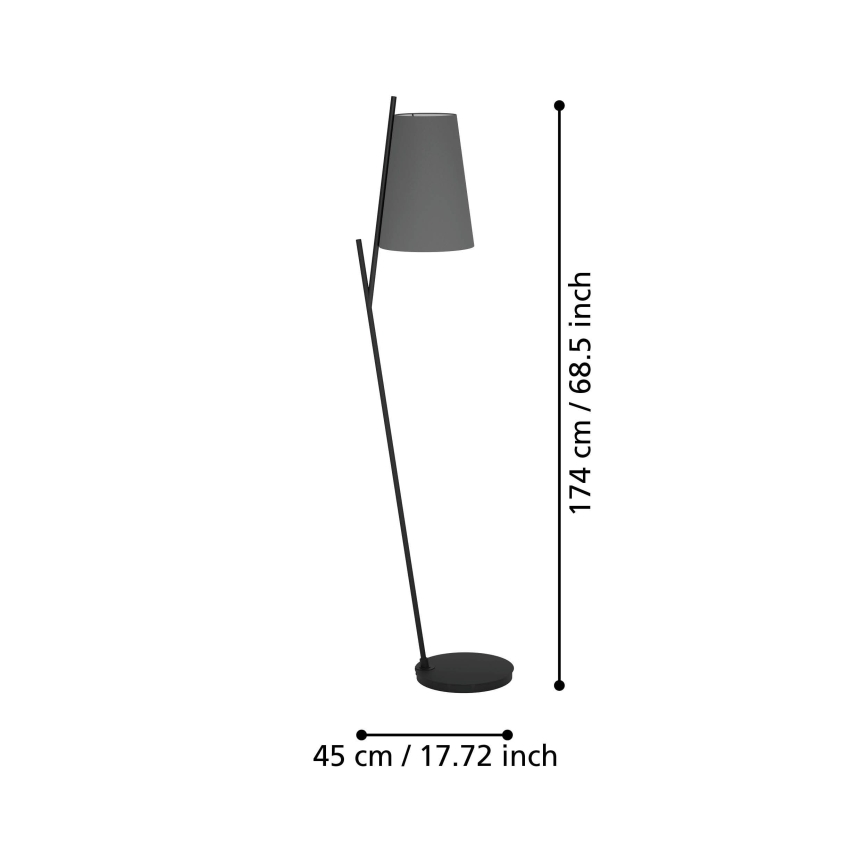 Eglo - Lampa podłogowa 1xE27/40W/230V szara