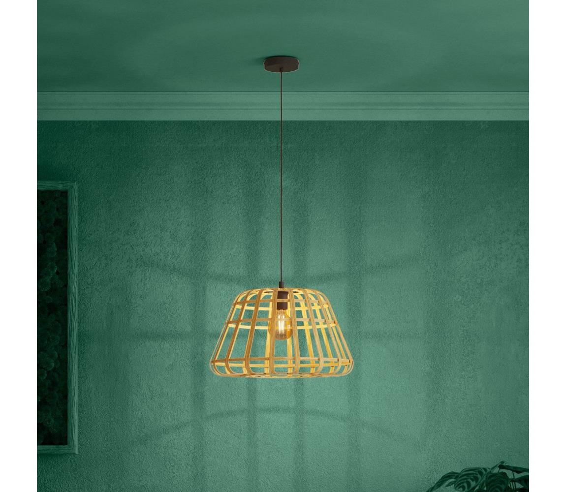 Eglo 390151 - Żyrandol na lince MONTEZUELO 1xE27/40W/230V śr. 50 cm bambus