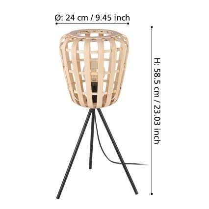 Eglo - Lampa stołowa 1xE27/40W/230V bambus