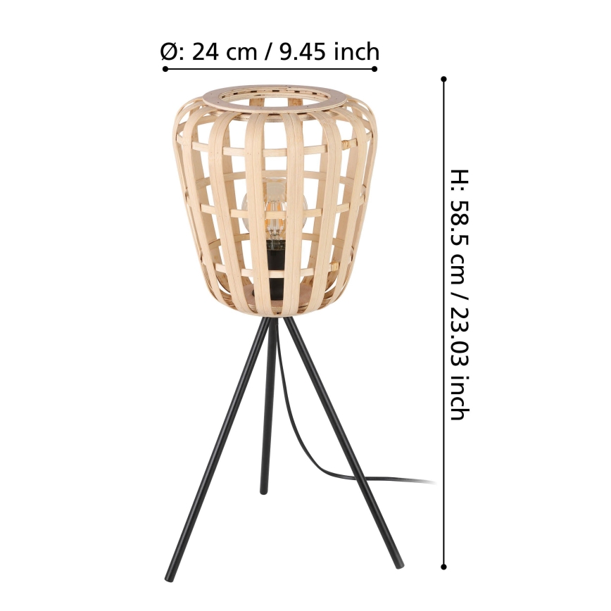 Eglo - Lampa stołowa 1xE27/40W/230V bambus