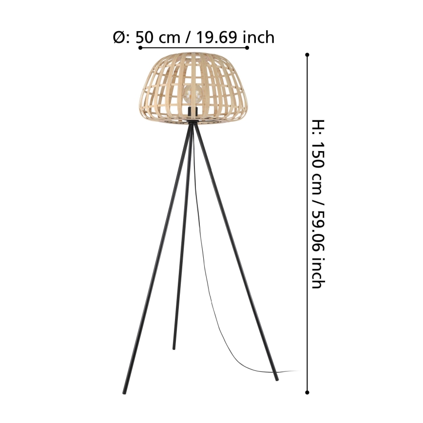 Eglo - Lampa podłogowa 1xE27/40W/230V bambus