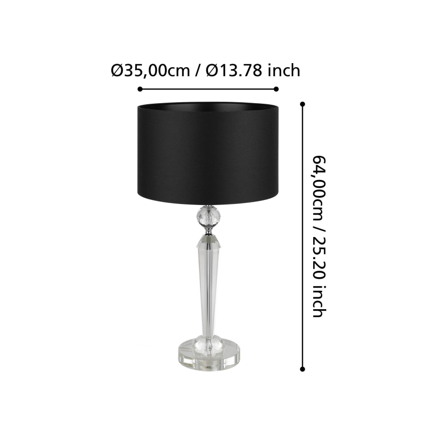 Eglo - Lampa stołowa 1xE27/40W/230V czarny