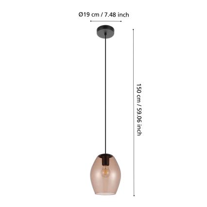 Eglo - Żyrandol na lince 1xE27/40W/230V brązowy