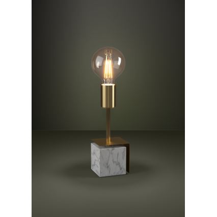 Eglo - Lampa stołowa 1xE27/40W/230V złota/biały marmur