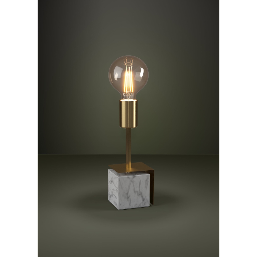 Eglo - Lampa stołowa 1xE27/40W/230V złota/biały marmur