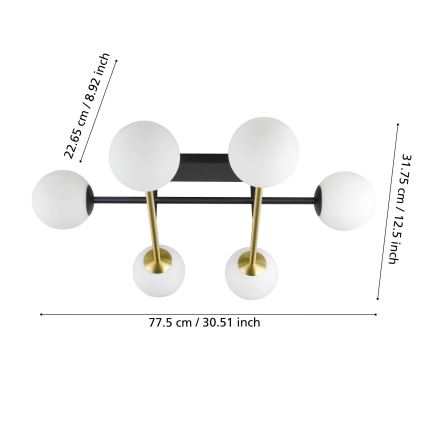 Eglo - Żyrandol natynkowy 6xE14/40W/230V złoty/czarny