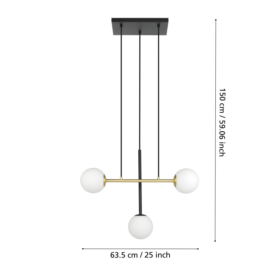Eglo - Żyrandol na lince 3xE14/40W/230V złoty/czarny