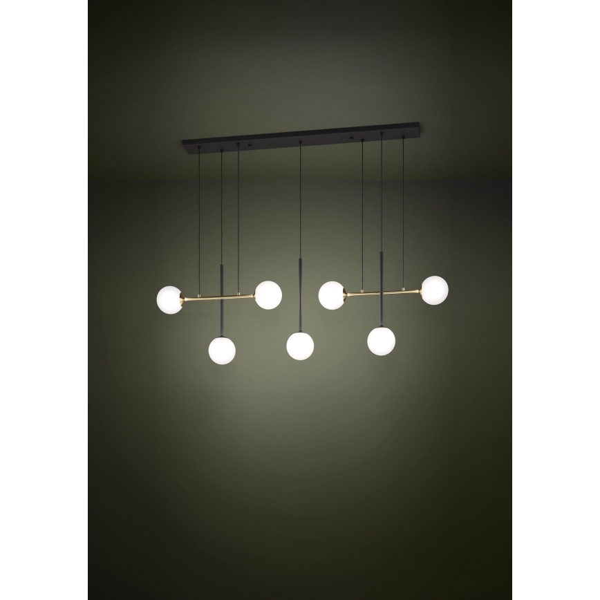 Eglo - Żyrandol na lince 7xE14/40W/230V złoty/czarny