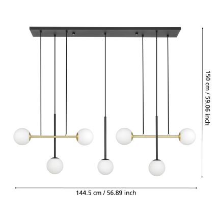 Eglo - Żyrandol na lince 7xE14/40W/230V złoty/czarny