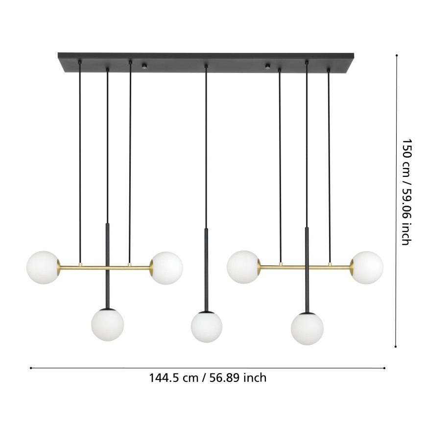 Eglo - Żyrandol na lince 7xE14/40W/230V złoty/czarny