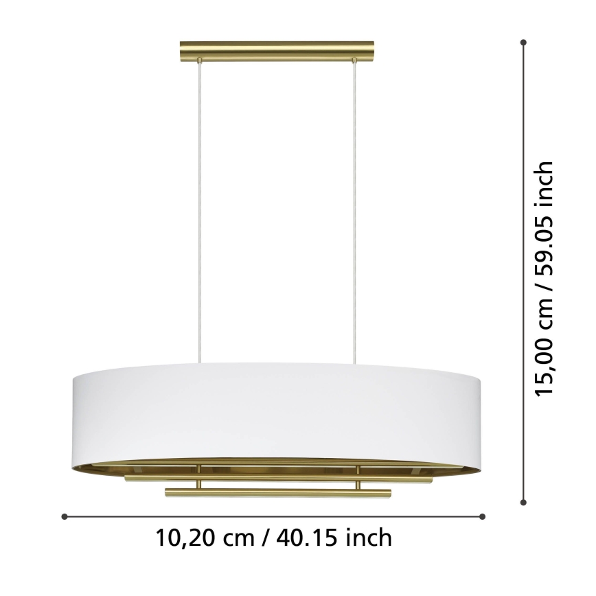 Eglo - Żyrandol na lince 4xE27/40W/230V biały/złoty