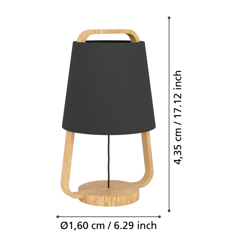 Eglo - Lampa stołowa 1xE27/40W/230V czarna