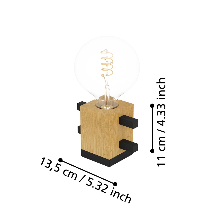 Eglo - Lampa stołowa 1xE27/40W/230V czarny/brązowy