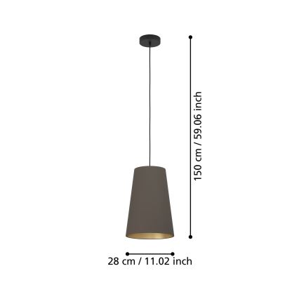 Eglo - Żyrandol na lince 1xE27/40W/230V brązowy