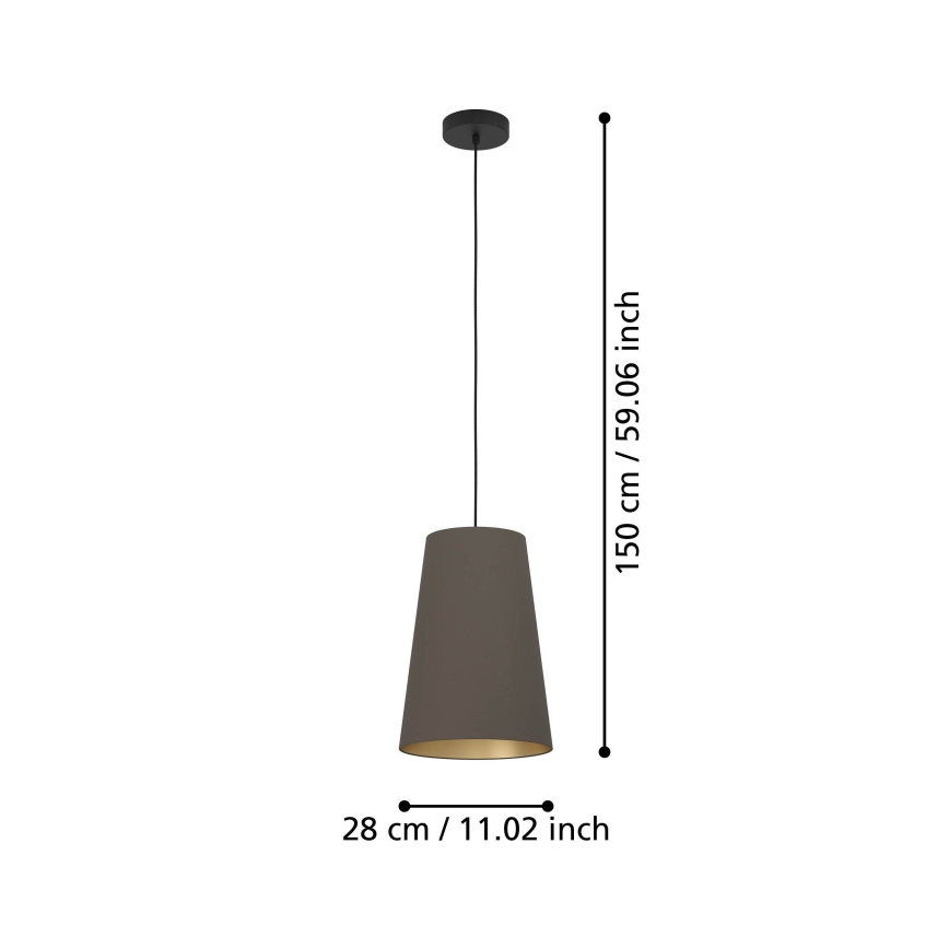 Eglo - Żyrandol na lince 1xE27/40W/230V brązowy