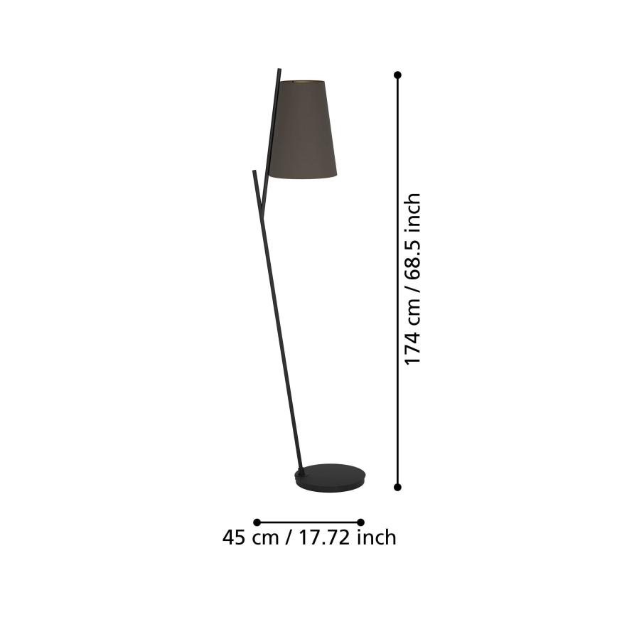 Eglo - Lampa podłogowa 1xE27/40W/230V brązowa