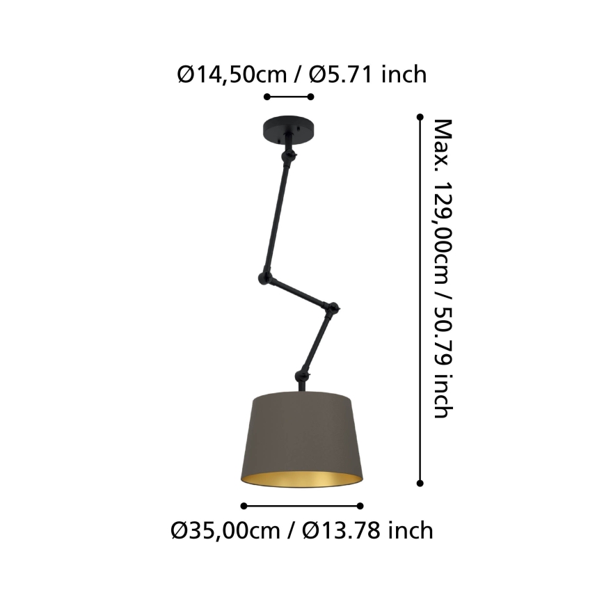 Eglo - Żyrandol na drążku 1xE27/40W/230V brązowy