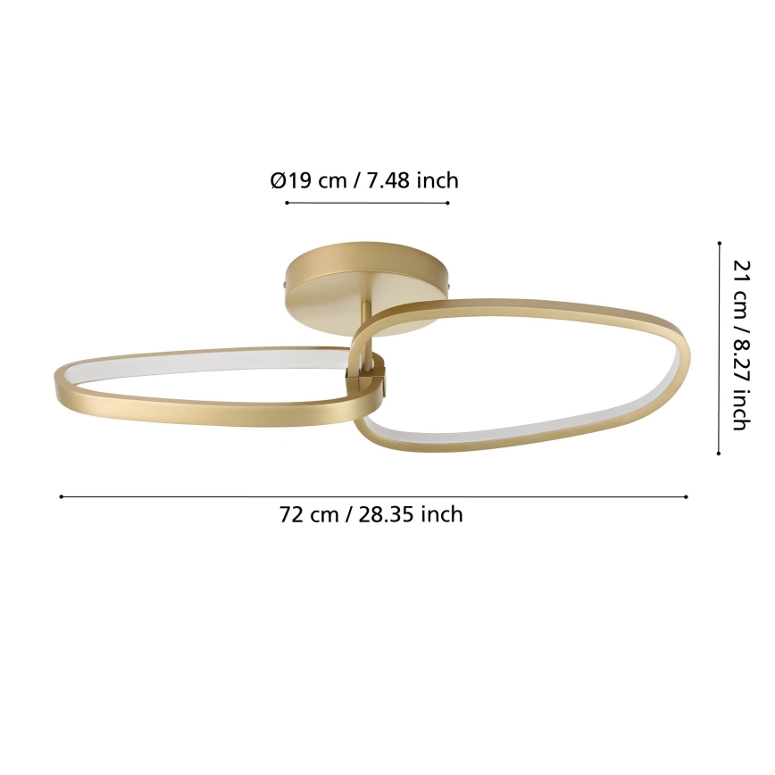 Eglo - LED Ściemnialny żyrandol natynkowy LED/25W/230V 3000K złoty