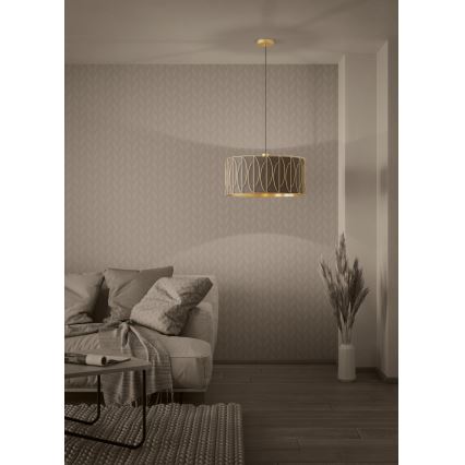 Eglo - Żyrandol na lince 1xE27/40W/230V złoty/brązowy