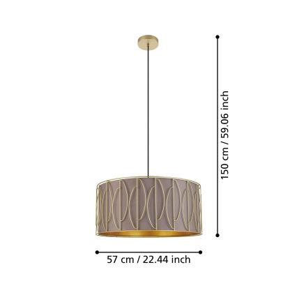 Eglo - Żyrandol na lince 1xE27/40W/230V złoty/brązowy