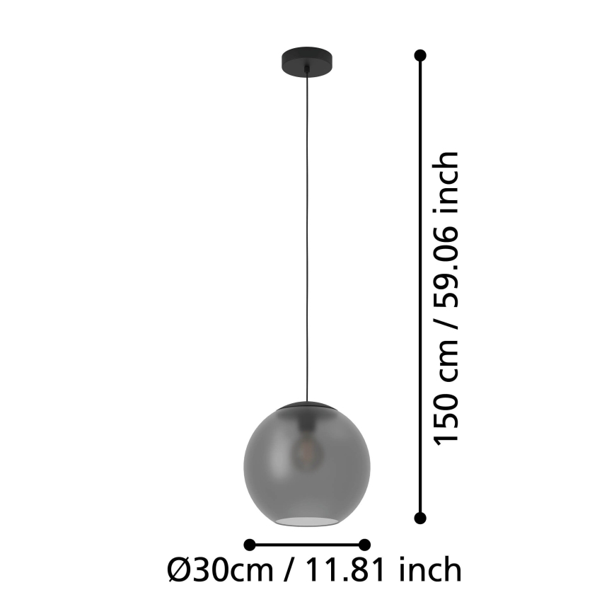 Eglo - Żyrandol na lince 1xE27/40W/230V dymny