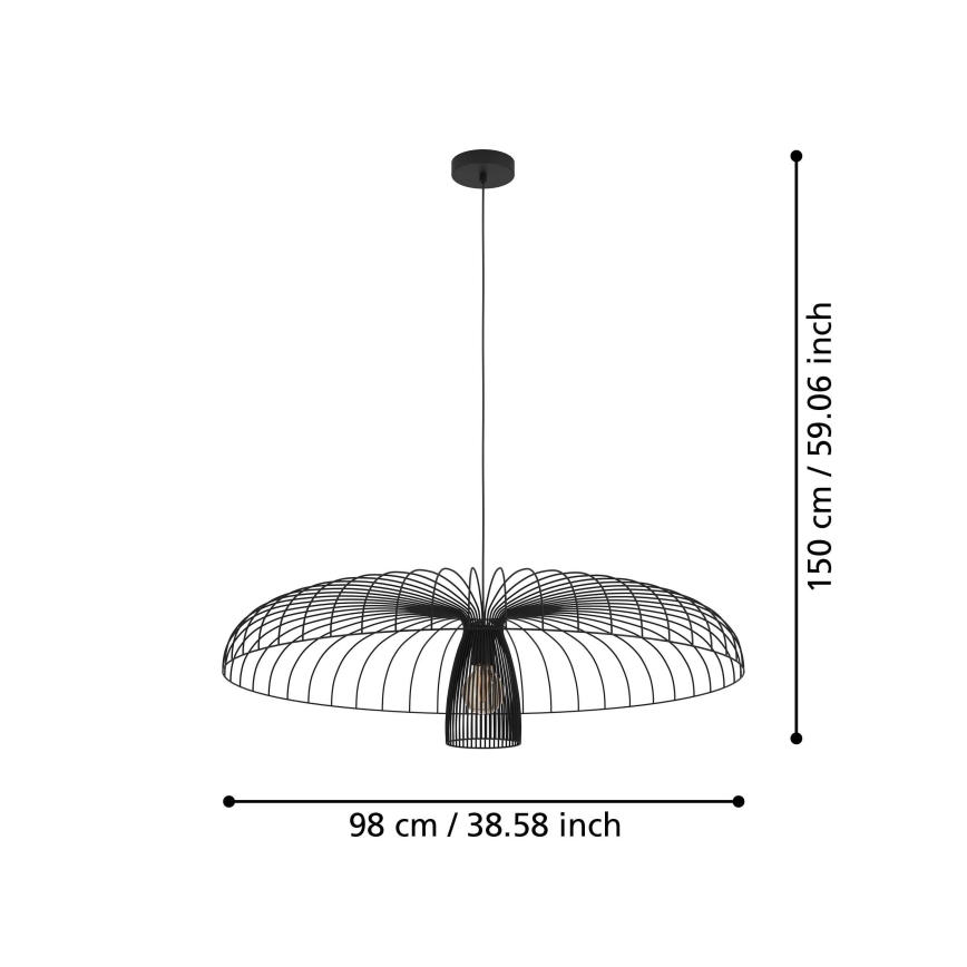 Eglo - Żyrandol na lince 1xE27/60W/230V śr. 98,5 cm czarny