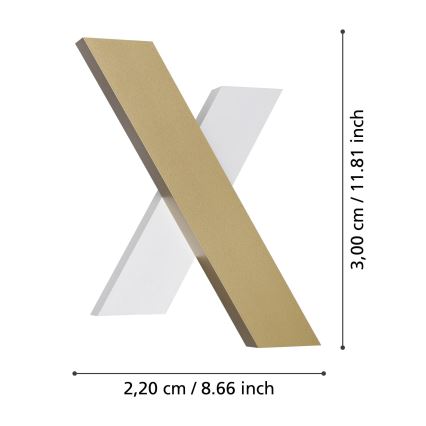 Eglo - LED Kinkiet 2xLED/5W/230V 3000K złoty/biały