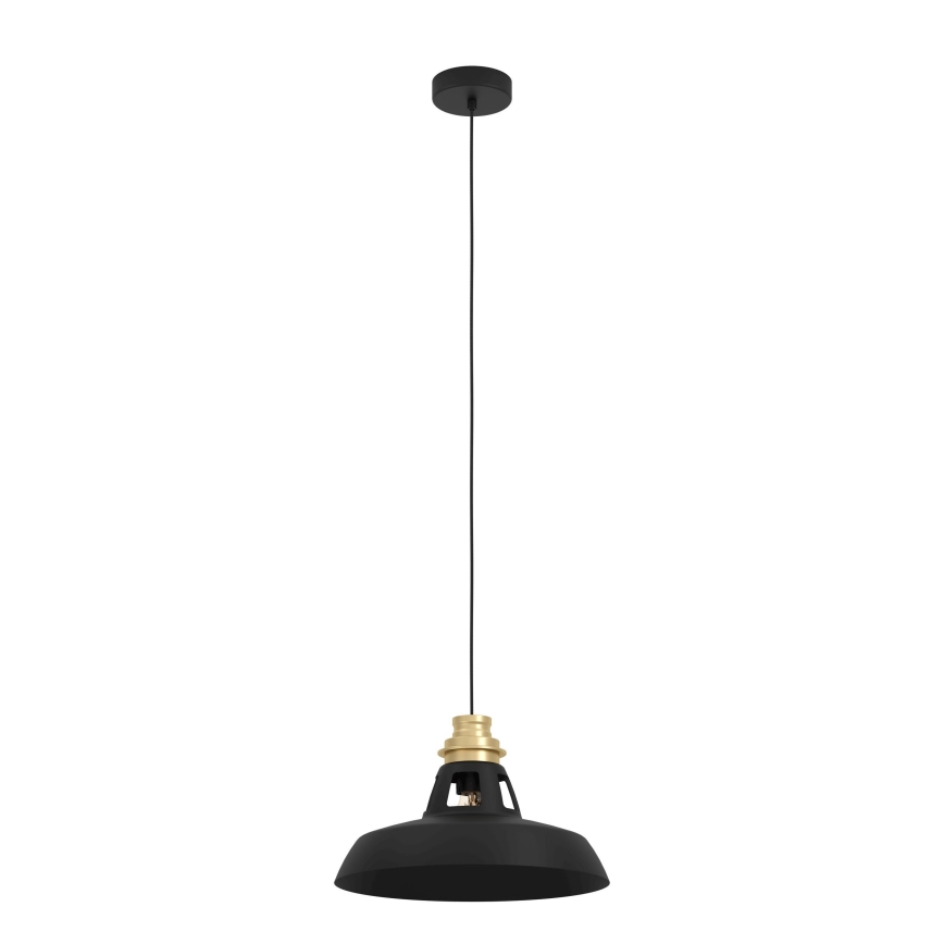 Eglo - Żyrandol na lince 1xE27/40W/230V czarny/złoty