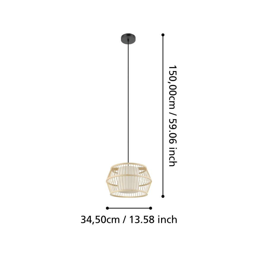 Eglo - Żyrandol na lince 1xE27/40W/230V bambus