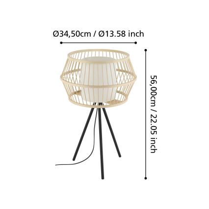 Eglo - Lampa stołowa 1xE27/40W/230V bambus