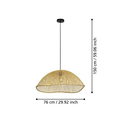 Eglo - Żyrandol na lince 1xE27/40W/230V śr. 72 cm bambus