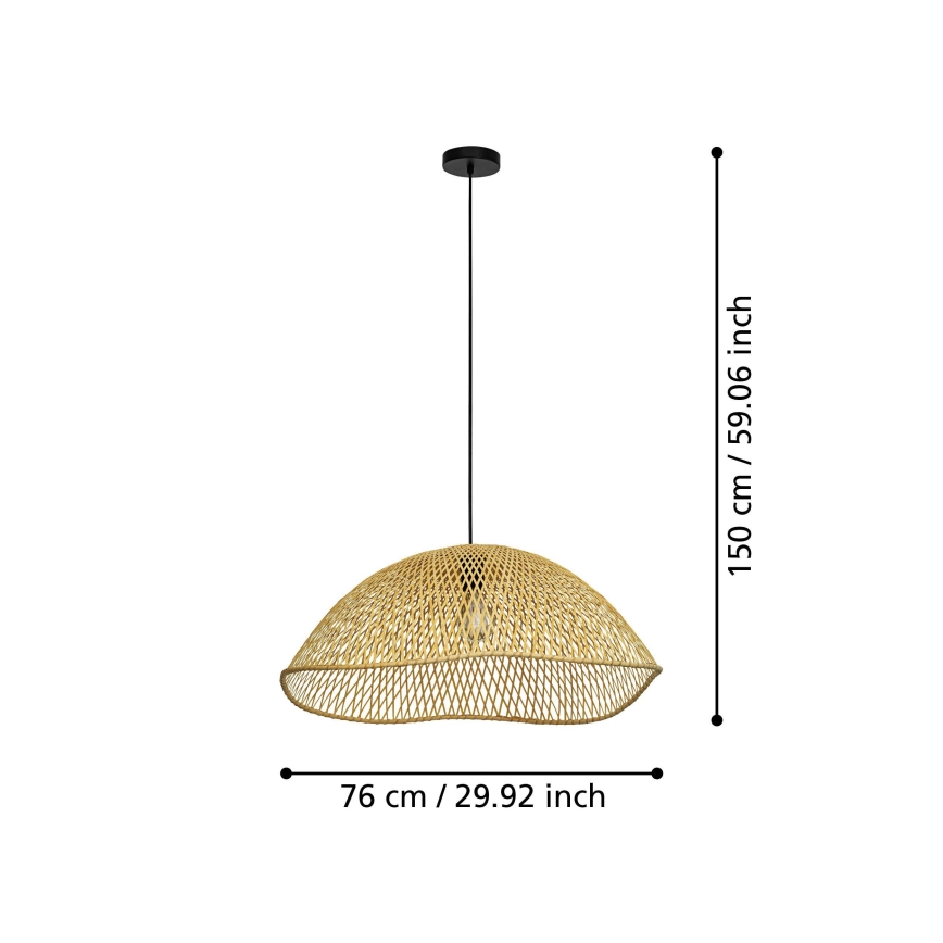 Eglo - Żyrandol na lince 1xE27/40W/230V śr. 72 cm bambus