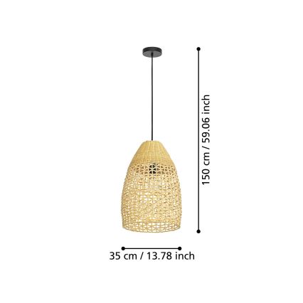 Eglo - Żyrandol na lince 1xE27/40W/230V śr. 35 cm bambus